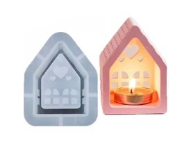 Molde silciona casita con corazones